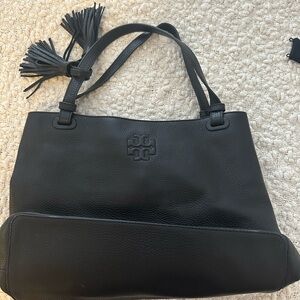Tory Burch Black Leather Tote Bag